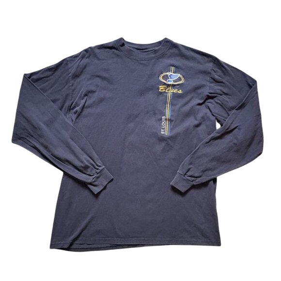 St. Louis Blues NHL Hockey Long Sleeve T-Shirt-blue-Large-GUC - Picture 1 of 5